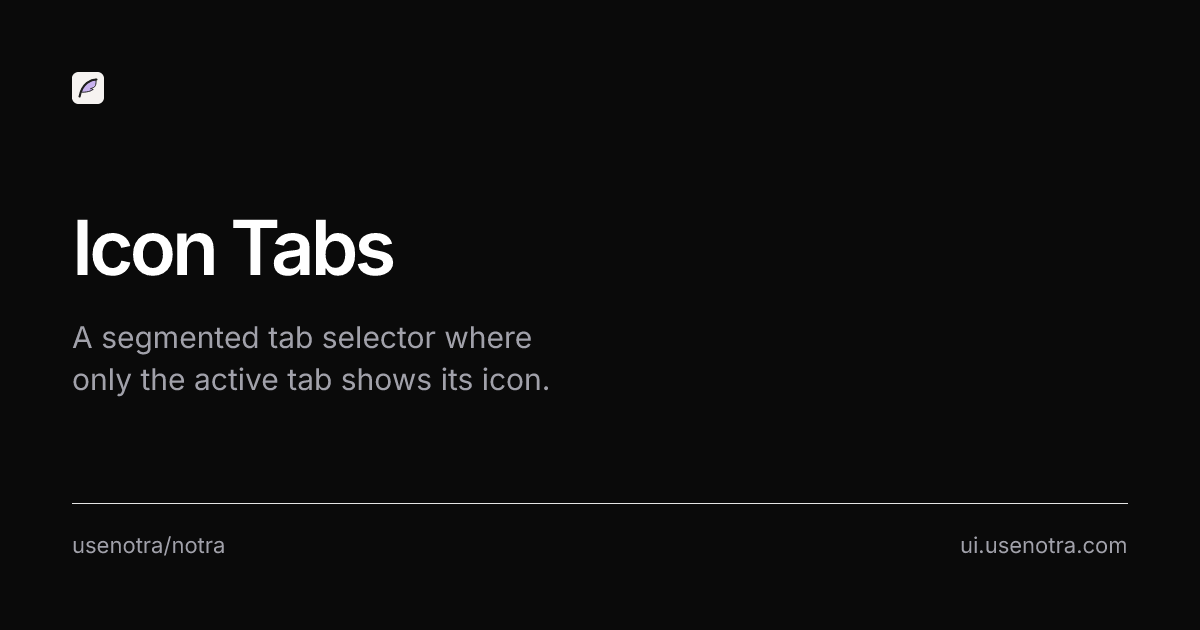 Icon Tabs - Notra UI